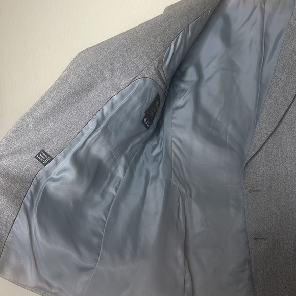 VTG Australia 100% Wool Eagles Clothes Two Button Blazer Chevron Gray Large - Picture 9 of 13